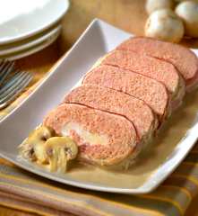 Polpettone al vapore con salsa ai funghi