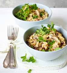 Pilztopf mit Sonnenweizen