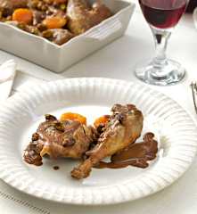 Pintada con salsa de chocolate