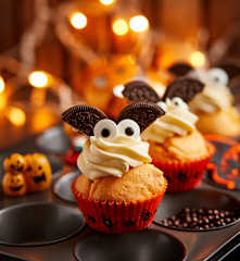 蝙蝠香橙纸杯蛋糕