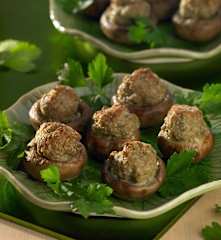 Champignons mit Hackfleisch