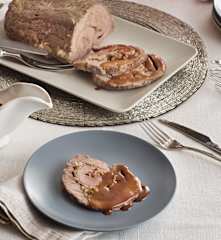 Aleta de ternera rellena y salsa de Pedro Ximenez