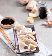 Jiaozi z wołowiną i porem