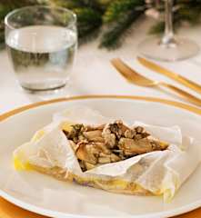 Boletus con foie en papillote