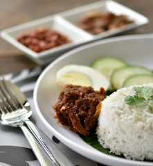 Nasi lemak (coconut rice)