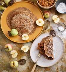 Crepes de maçã e canela