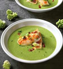 Baccalà al Varoma su vellutata di cavolo romano