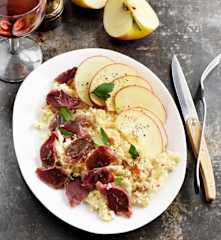 Céleri et pommes aux gésiers de canard