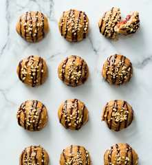 Peanut butter and jam doughnuts