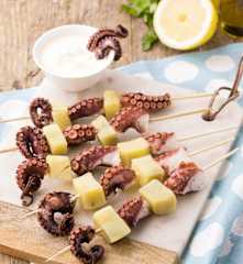 Spiedini di polpo e patate