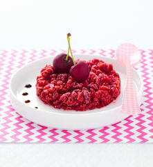 Granité aux cerises et crème balsamique