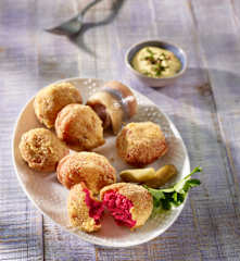 Frittierte Labskaus-Nocken