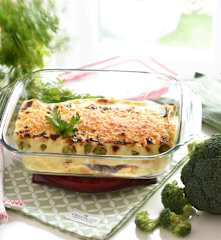 Canelones de brócoli y puerro