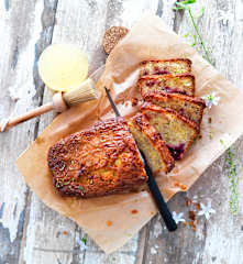 Cake citron vert, gingembre et cerise