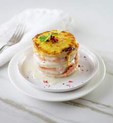 Lasagne von Kohlrabi und Lachsforelle