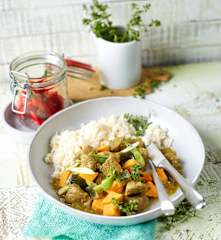 Colombo-Lammcurry mit Auberginen