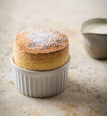 Salted caramel soufflés
