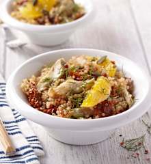 Salade de quinoa aux maquereaux et à l'orange