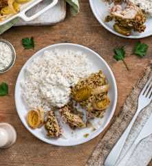 Udka z kurczaka z porem zapiekane w sosie tatarskim