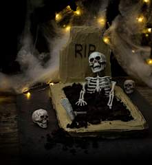 Deathly gravestone cake