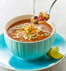 Sopa Tex Mex de pavo