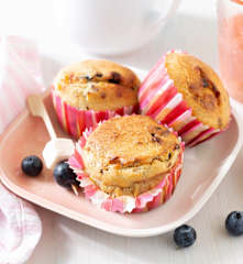 Muffins de queso fresco con arándanos