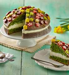 Zelený dort s citrónovou polevou