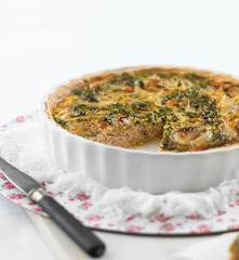 Quiche de fiambre e chalotas