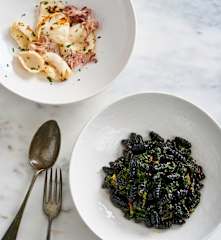 Cavatelli com nabiças e lulas