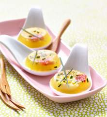 Œufs de caille en gelée d'herbes