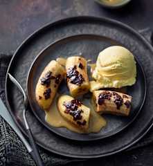 Banane aus dem Varoma mit Toffee-Cream