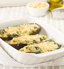 Berenjenas rellenas de espinacas y atún