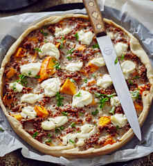 Kürbis-Hackfleisch-Tarte