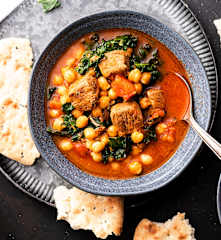 Lamm-Curry mit Kichererbsen und Spinat