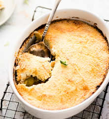 Pastel de patata y champiñón