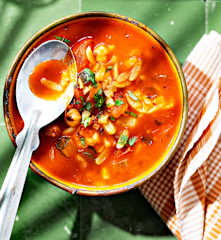 Chorba (soupe de légumes aux pâtes et aux pois chiches)