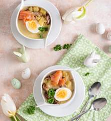 Żurek z trawą cytrynową i wasabi