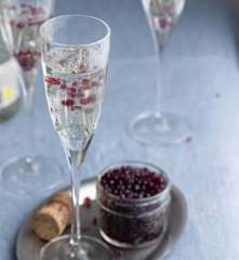 Cava con perlas de mosto