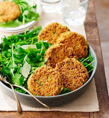 Galettes aux légumes râpés et au son d'avoine