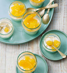 Oranges en gelée, pannacotta vanillée