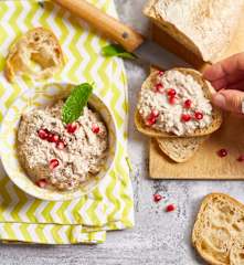 Tartinade menthe, feta et grenade