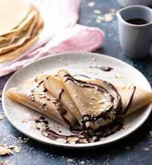 Buckwheat Galettes with Chocolate Sauce