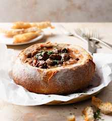 Beef Stew in Bread Bowls
