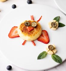 Tortitas de sémola con fruta