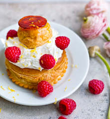 Saint-honoré citron-framboises