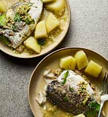 Dorade au pesto et pommes de terre vapeur