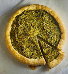 Torta salata porri e bietole