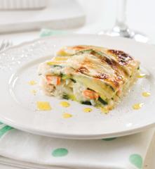 Lasanha de curgete e bacalhau