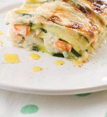 Courgette and cod lasagne