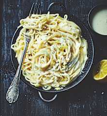 Spaghetti aux échalotes et au citron